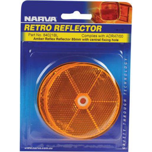 Narva Reflector 80mm Amber Fixed Bolt 84021BL
