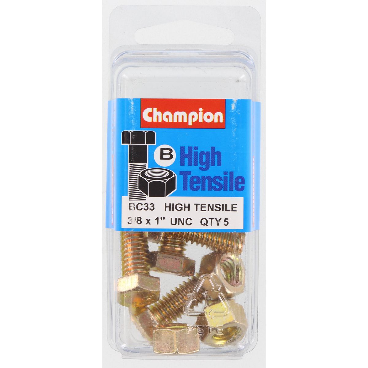 Champion Bolt & Nut Pack UNC 1 x 3/8 BC33