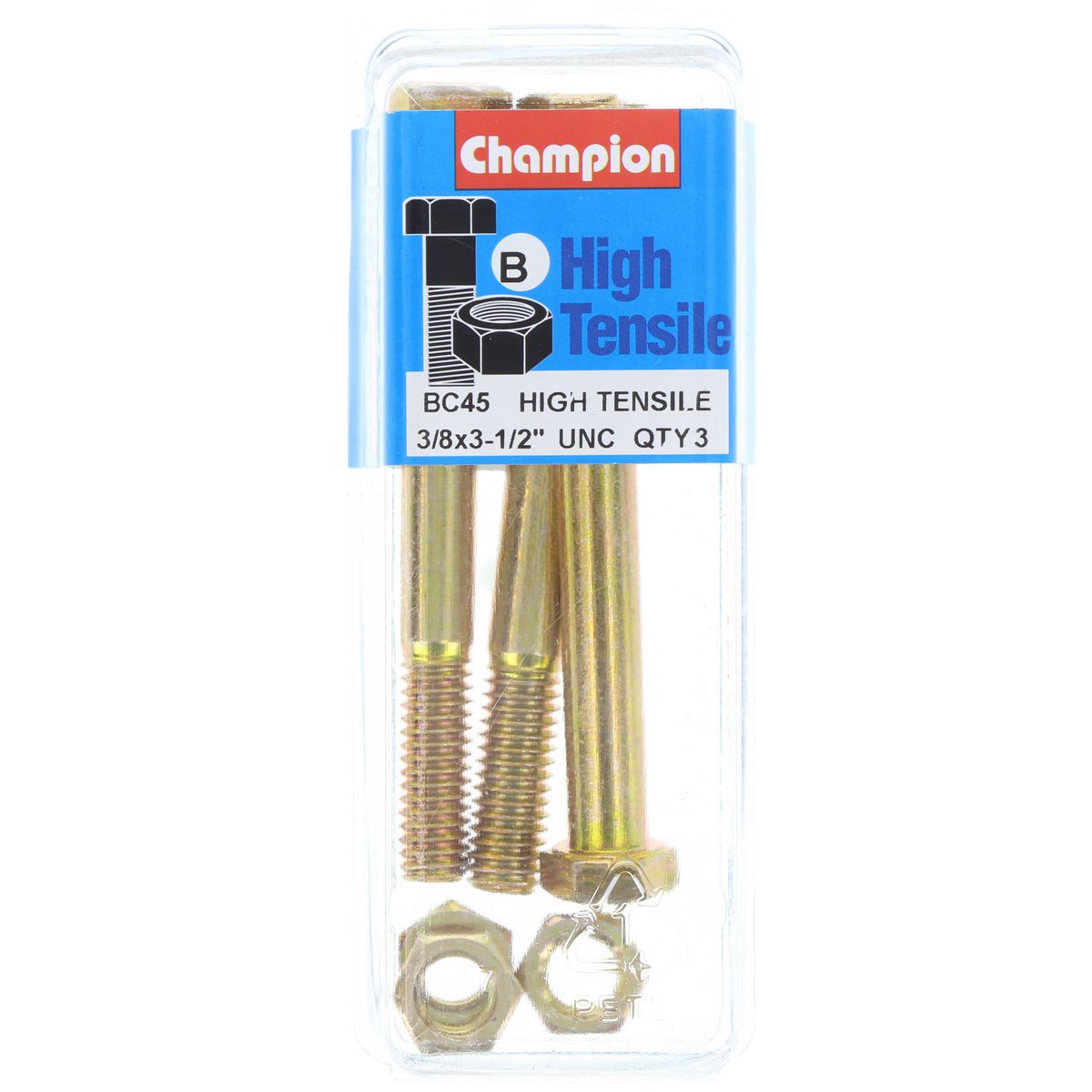 Champion Bolt & Nut Pack UNC 3-/12 x 3/8 BC45