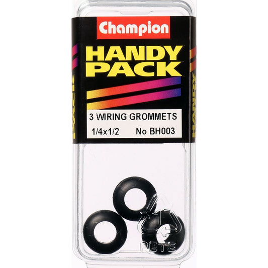 Champion Wire Nitrile Rubber Grommet M6 x 12 x 14mm 3Pk BH003