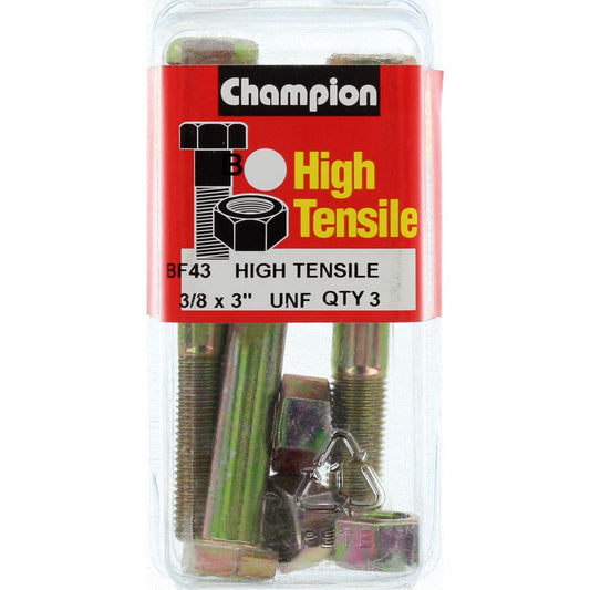 Champion Fasteners Bolt & Nut Pack UNF 3 X 3/8 BF43