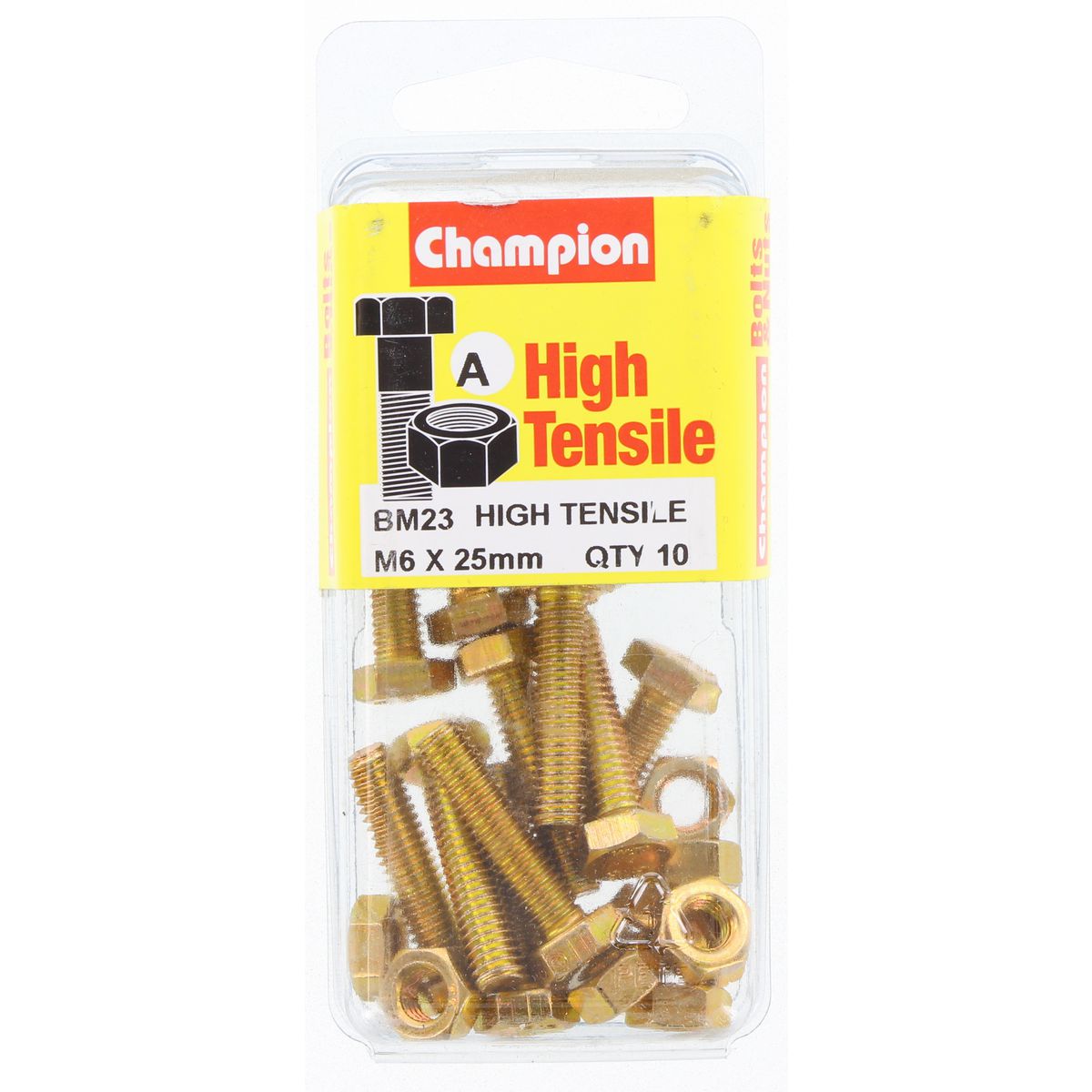 Champion Bolt & Nut Pack Metric M6 x 25mm BM23