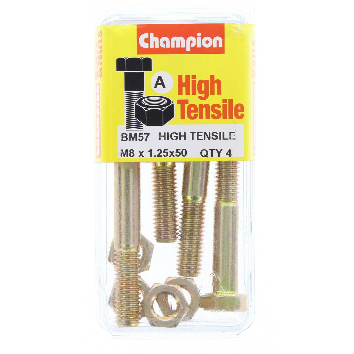 Champion Bolt & Nut Pack Metric M8x1.25 x 50mm BM57