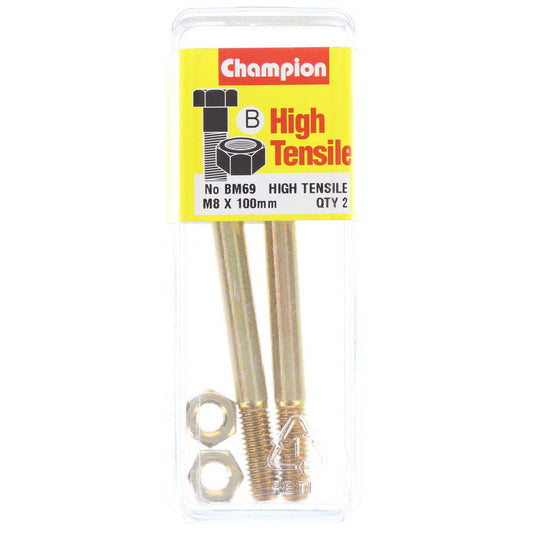 Champion Bolt & Nut Pack Metric M8 x 100mm BM69
