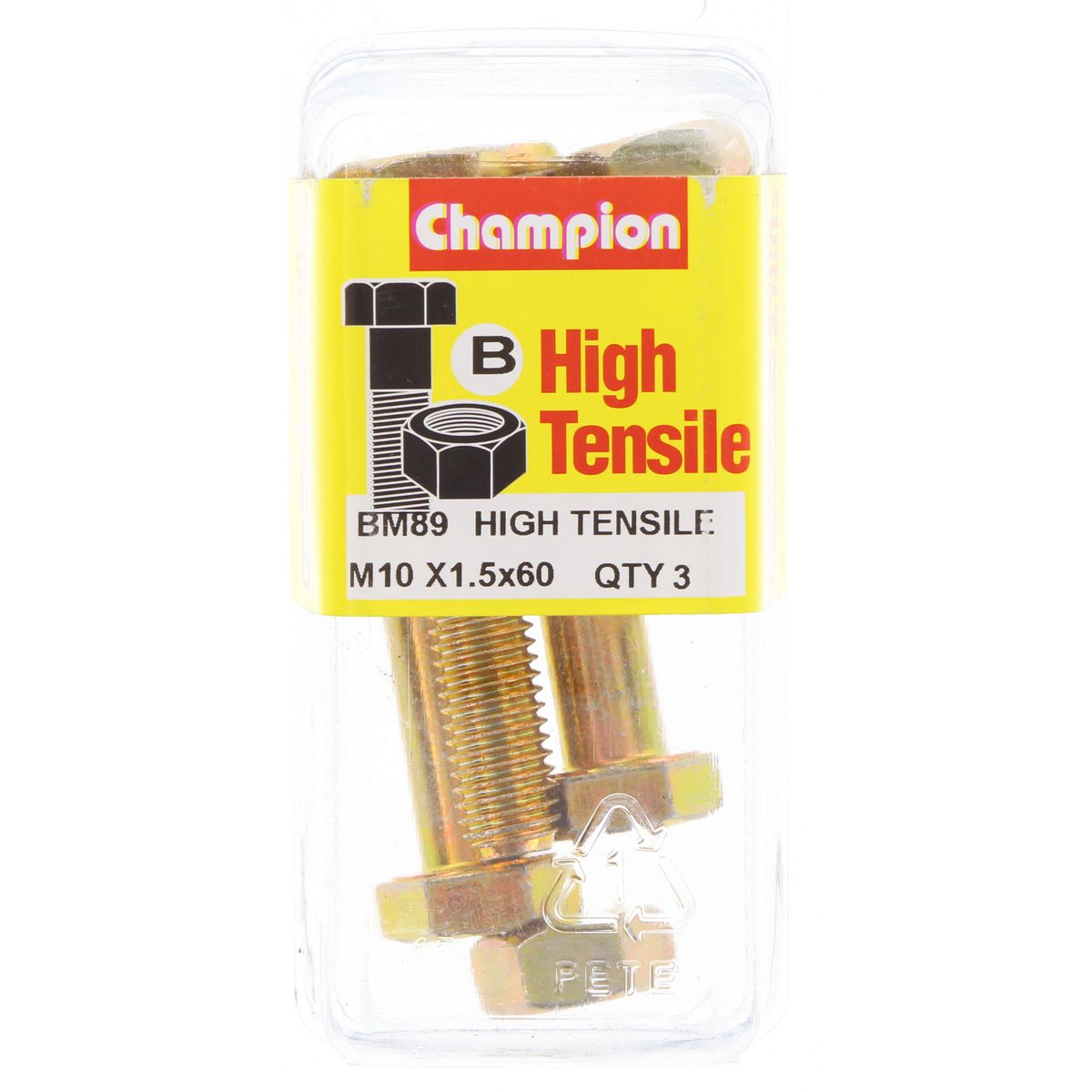 Champion Bolt & Nut Pack Metric M10x1.50 x 60mm BM89