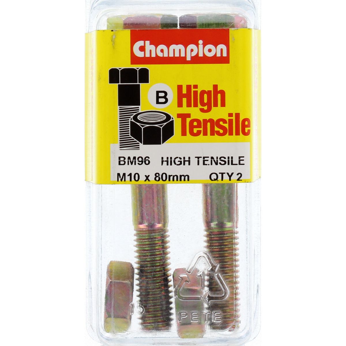 Champion Bolt & Nut Pack Metric M10 x 80mm BM96