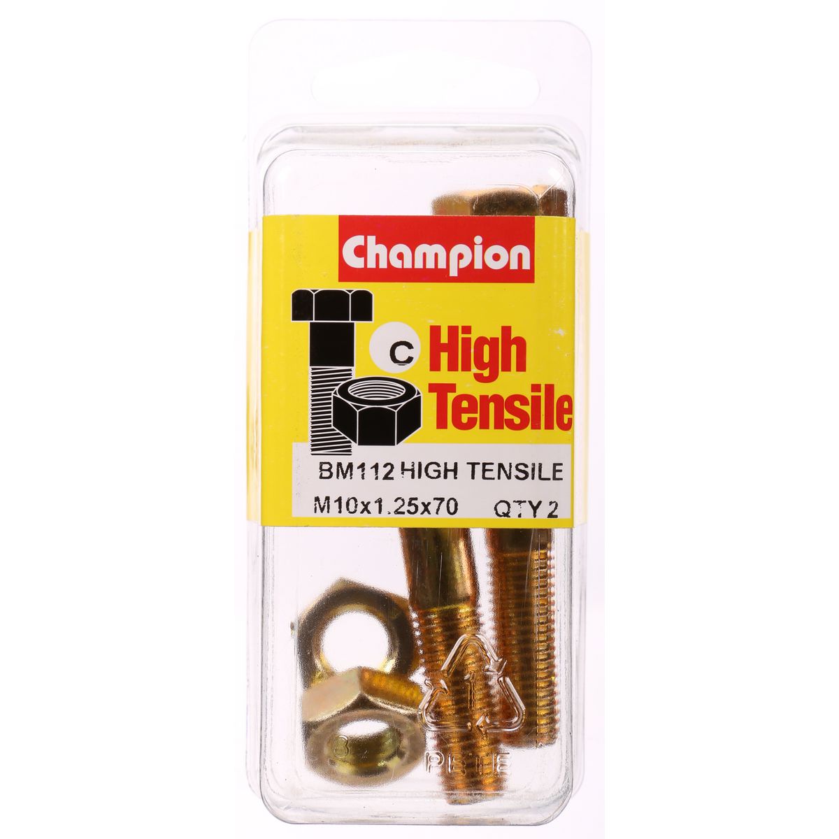 Champion Bolt & Nut Pack Metric M10x1.25 x 70mm BM112