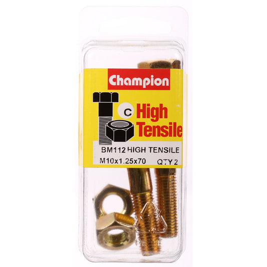 Champion Bolt & Nut Pack Metric M10x1.25 x 70mm BM112