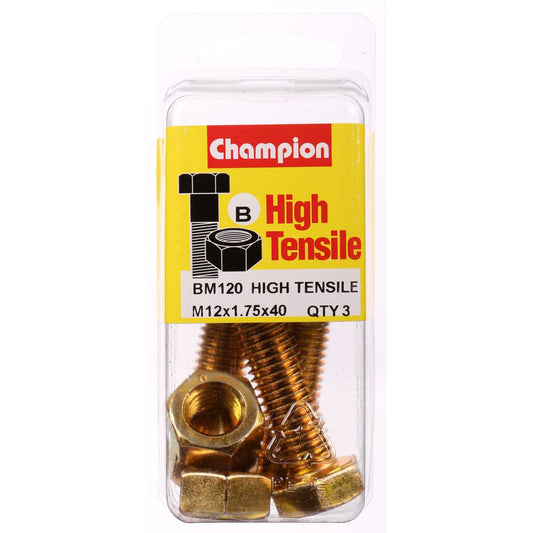 Champion Bolt & Nut Pack Metric M12x1.75 x 40mm BM120