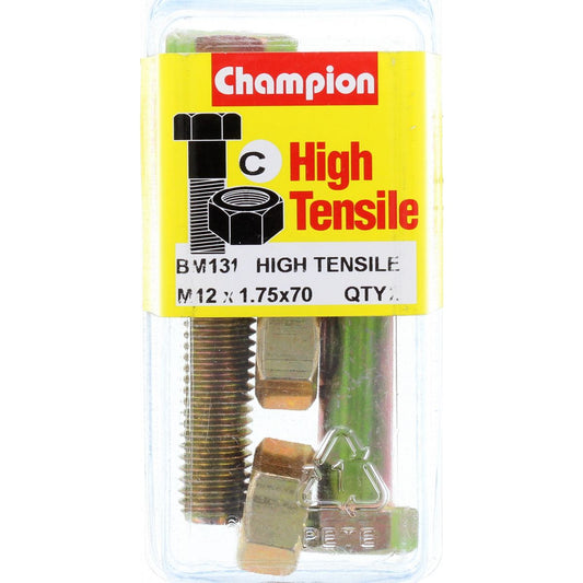 Champion Bolt & Nut Pack Metric M12x1.75 x 70mm BM131
