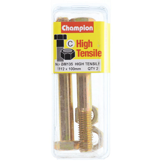 Champion Bolt & Nut Pack Metric M12 x 100mm BM135