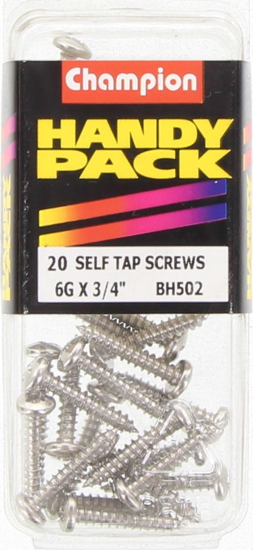 Champion Nickel Screw Self Tapp Panhead Phillips 3.5 x 19mm 20Pk BH502