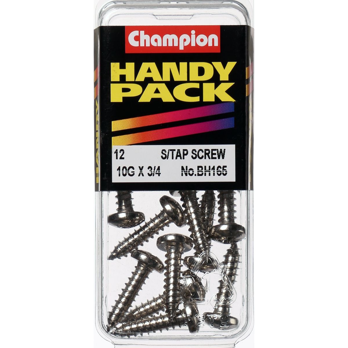 Champion Nickel Screw Self Tapp Panhead Phillips 4.8 x 19mm 12Pk BH165