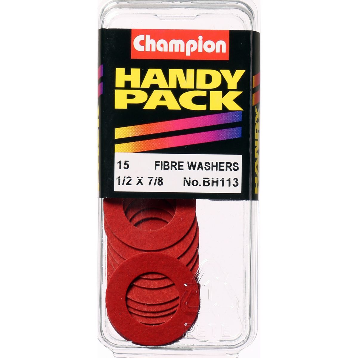 Champion Flat Fibre Washer Red 1/2″ x 7/8″ x 1/32″ 15Pk BH113