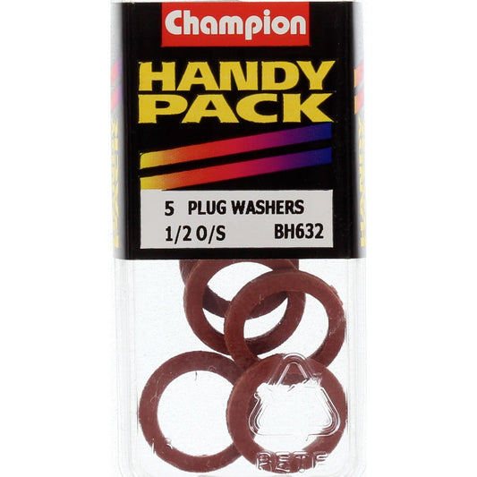 Champion Flat Fibre Washer Red No.1 O/S Plug-3/32 5Pk BH632