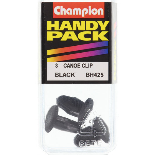 Champion Canoe Clip Black 16mm Lens 8.2-8.4mm Hole 14mm Head 3Pk BH425