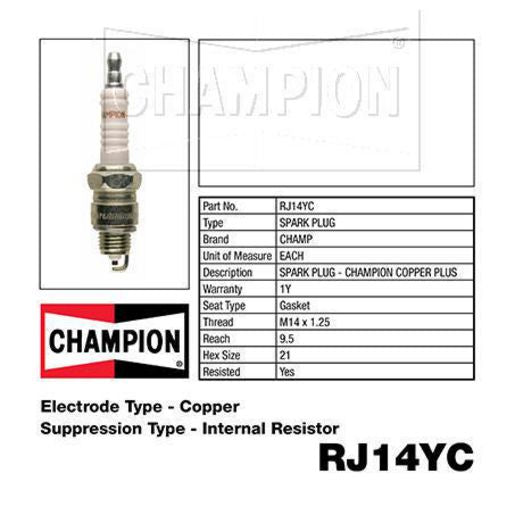 Champion Copper Plus Spark Plug RJ14YC
