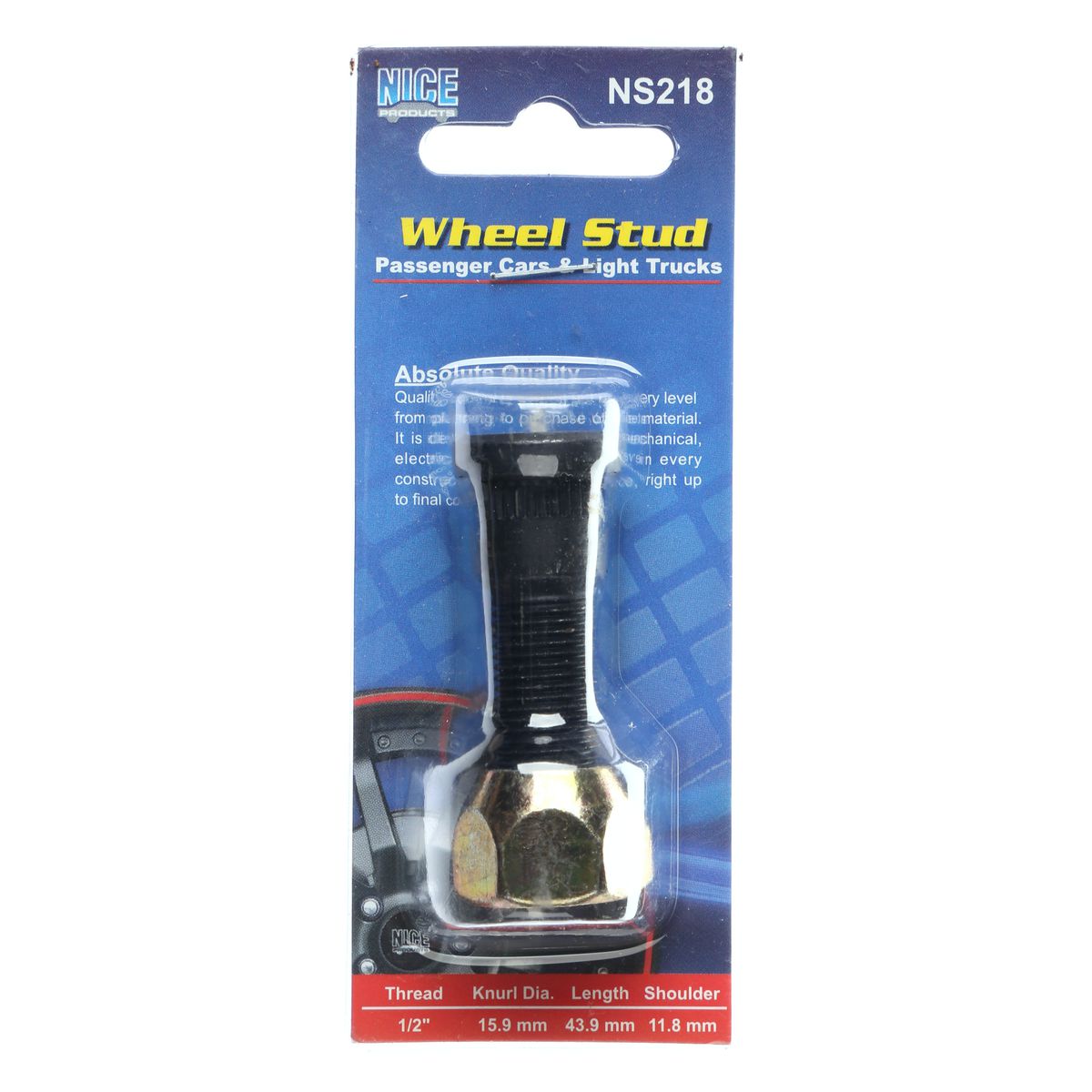 NICE Wheel Stud & Nut 1/2"" 43.9mm NS218