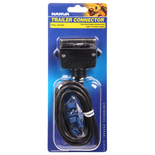 Narva 7 Pin Trailer Plug Flat Plastic 82045BL