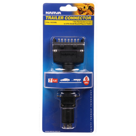 Narva Trailer Plug Adaptor 7 Flat To 6 Round 82230BL