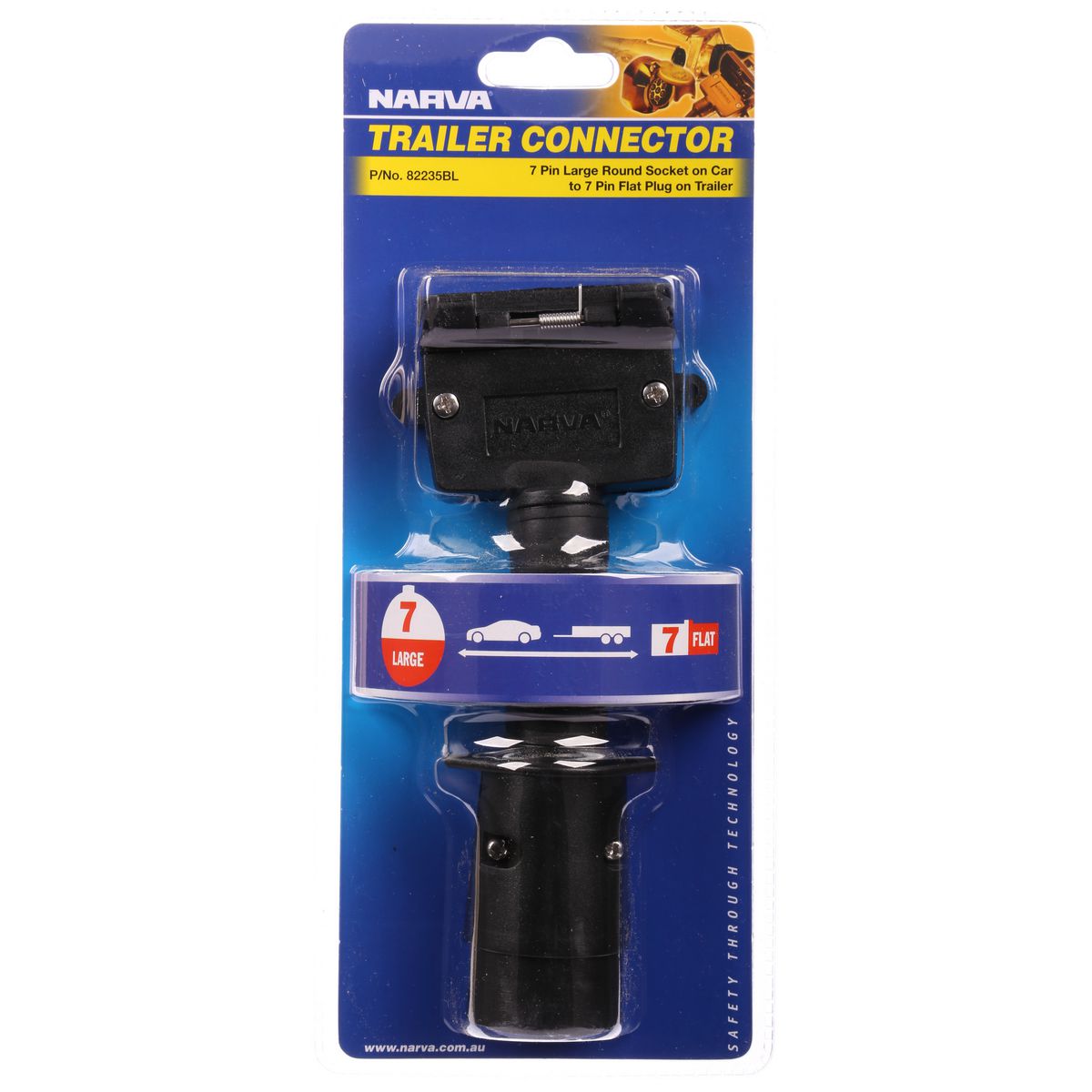 Narva Trailer Adapter Large Round to Flat 82235BL