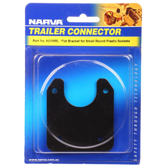 Narva Trailer Plug Flat Bracket Suits Small Round Plastic Sockets 82305BL