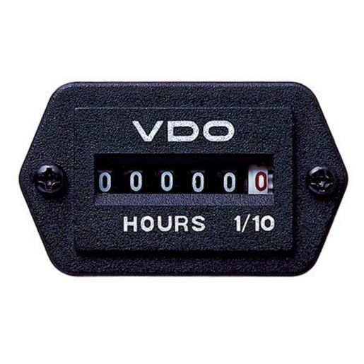 VDO Analogue Hour meter 10/80V 0-99999.9hrs 37x25mm 331.534