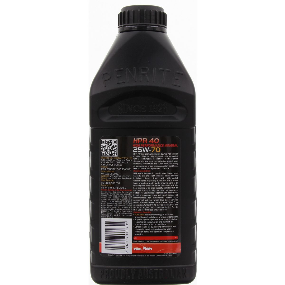 Penrite HPR 40 25W-70 Sl Engine Oil 1L