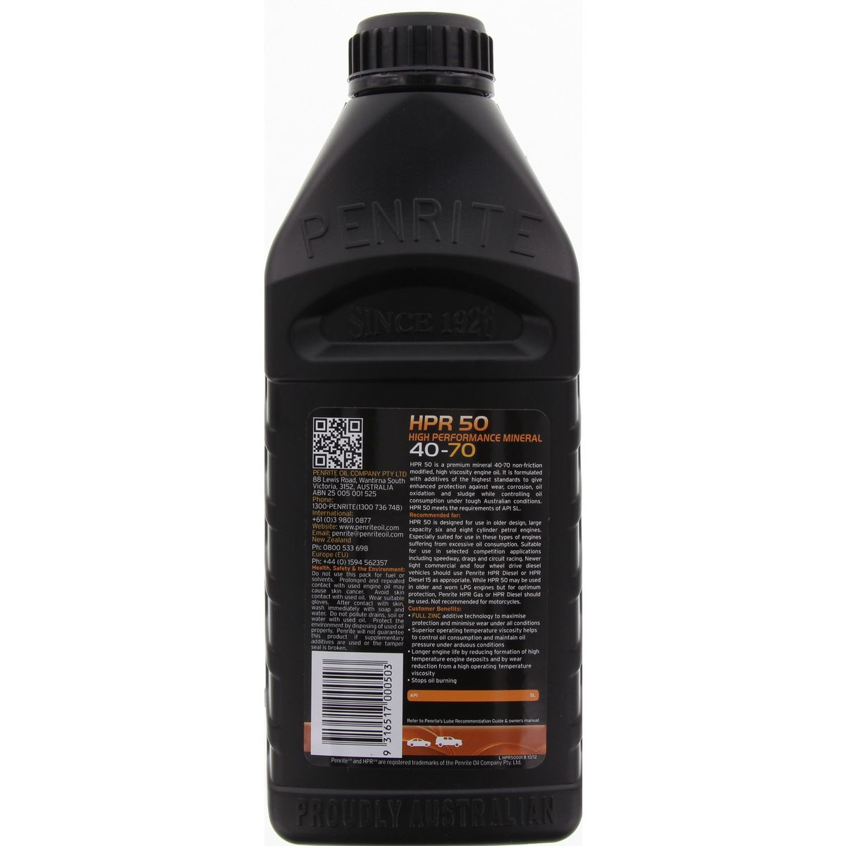Penrite HPR 50 40-70 Sl Engine Oil 1L