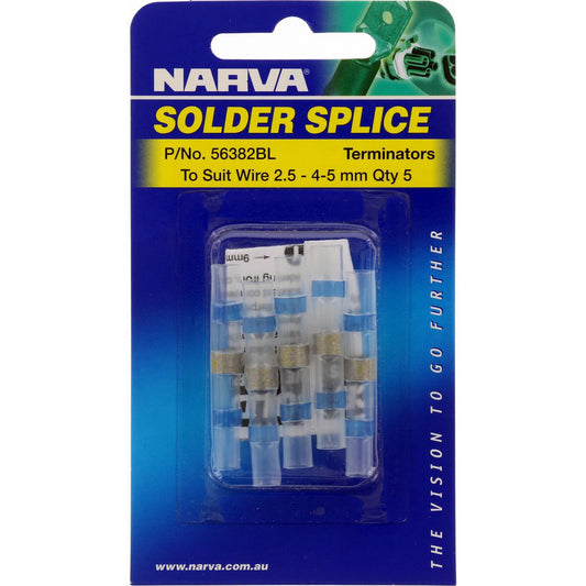 Narva Solder Splice 2.5mm - 4.5mm 5Pk 56382BL