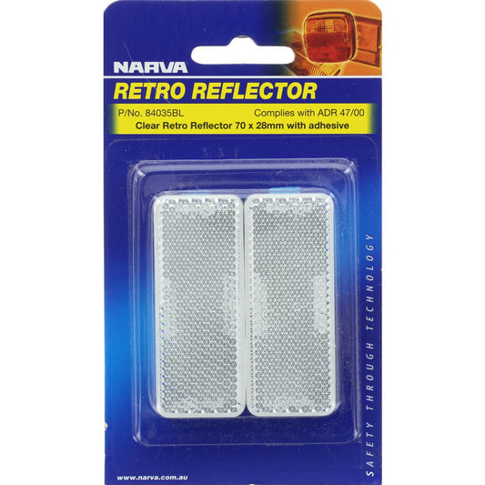 Narva Reflector 70mmx28mm Clear Self Adhesive 84035BL