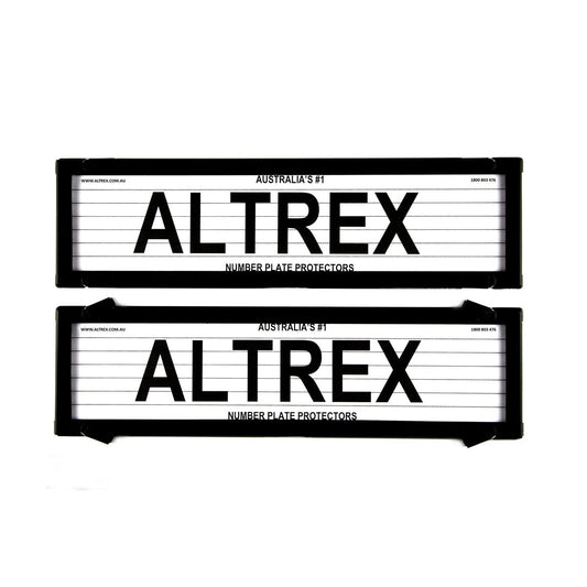 Altrex Number Plate Cover 6 Figure Black With Lines Premium Dual Back NSW