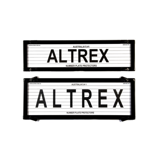 Altrex Number Plate Cover 6 Figure Black With Lines Slimline Combination