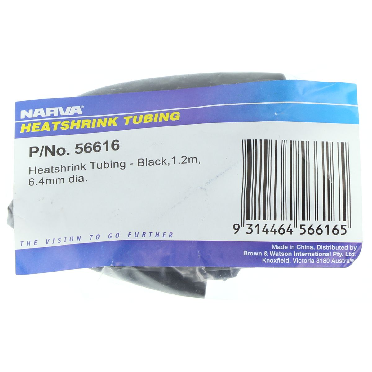 Narva Heatshrink 6.4mm x 1.2m Black 56616