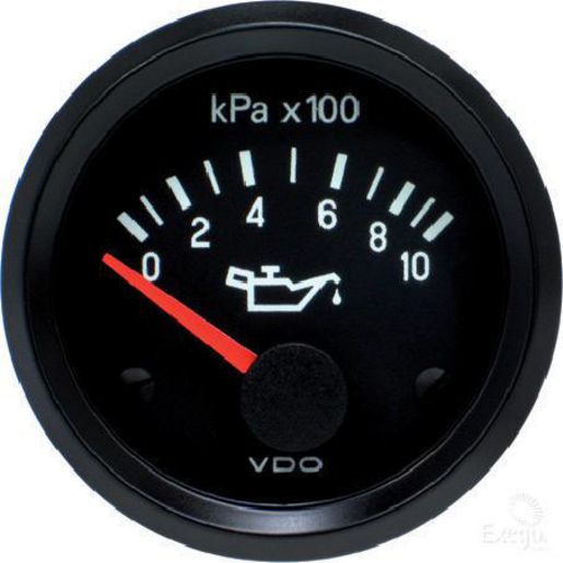 VDO Oil Pressure Gauge 1000kPa 10-180 ohms 12V 52mm Round 350010017