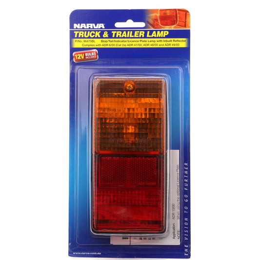 Narva Trailer Light Combination w/ Reflector Rectangular 86470BL