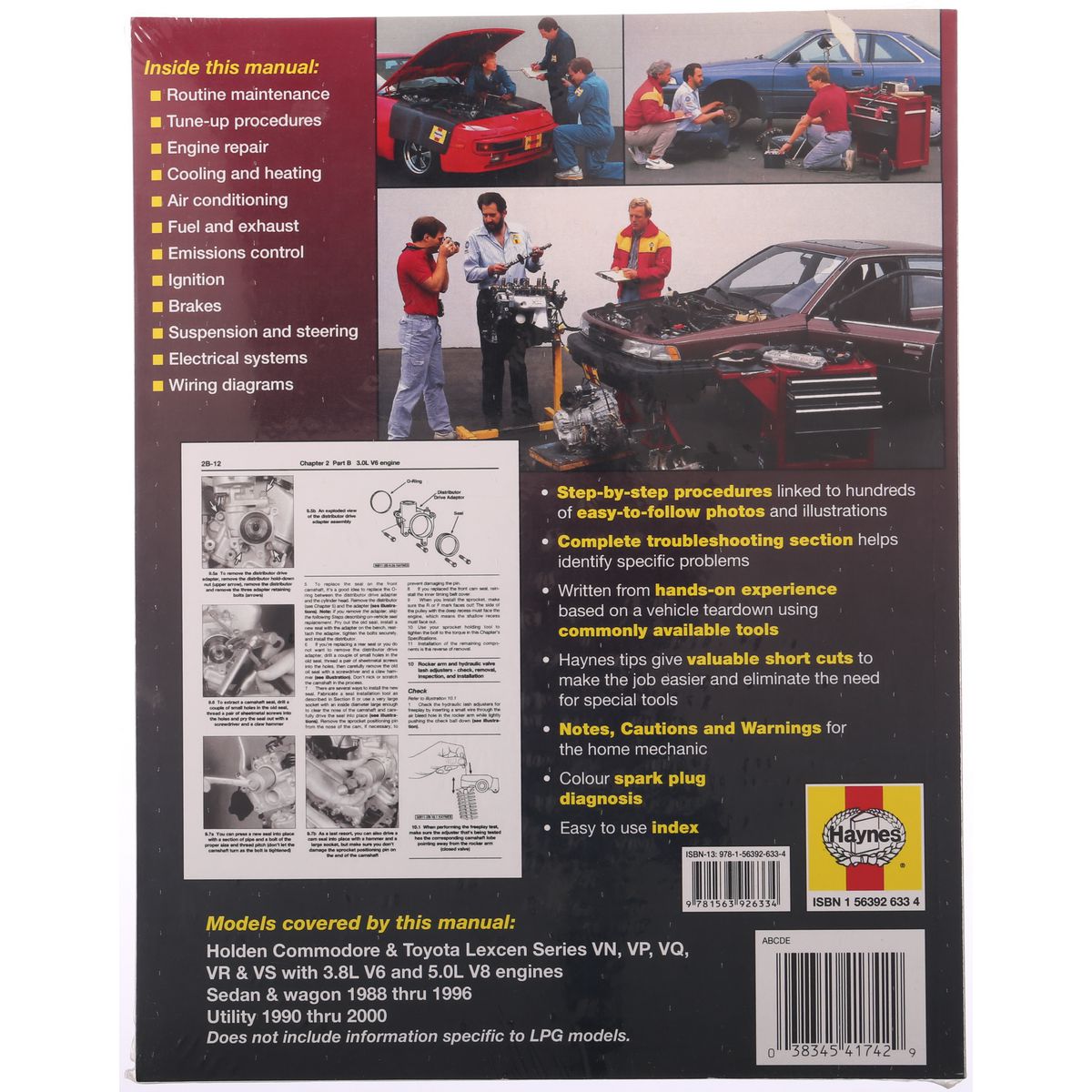 Haynes Repair Manual Suits Holden Commodore 88-96 41742