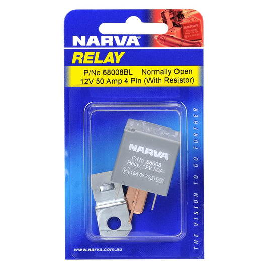 Narva Relay Normally Open With Resistor 12V 4 Pin 50A 68008BL