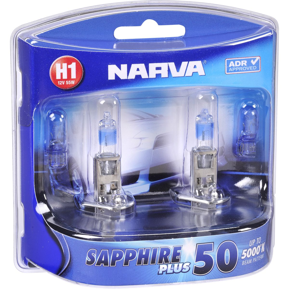 Narva H1 12V 55W Sapphire Plus 50 Halogen Headlight Globes 2Pk