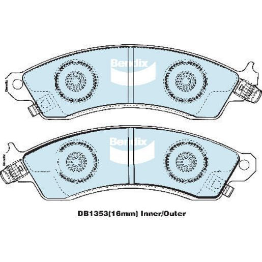 Bendix Ultimate Brake Pad Set Front DB1353 ULT