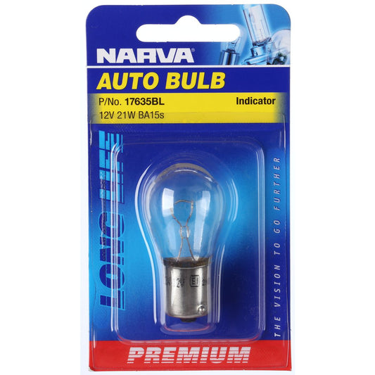 Narva Globe Premium Incandescent BA15S P21W 12V 21W Blister Pack 17635BL