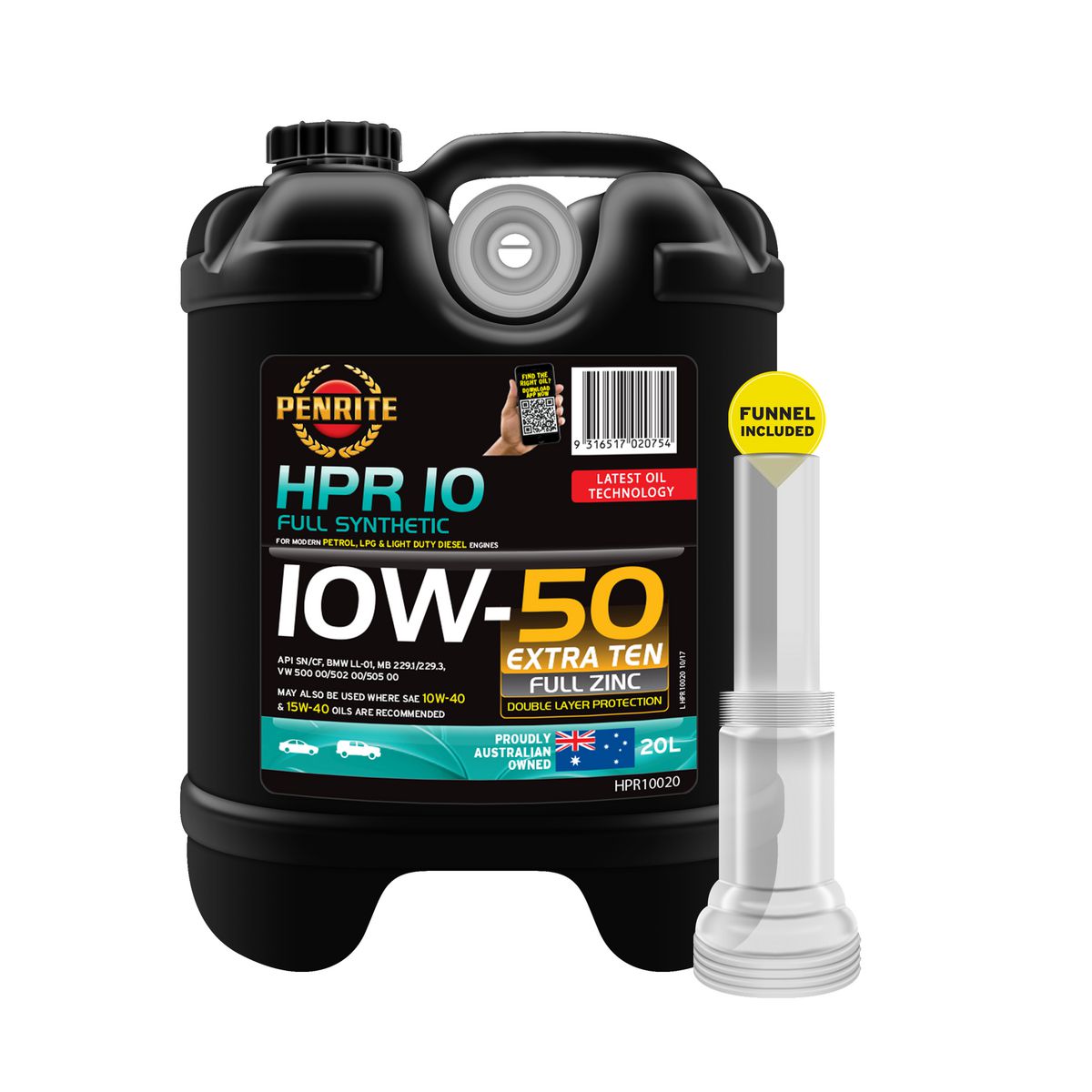 Penrite HPR 10 SAE 10W-50 Engine Oil 20L