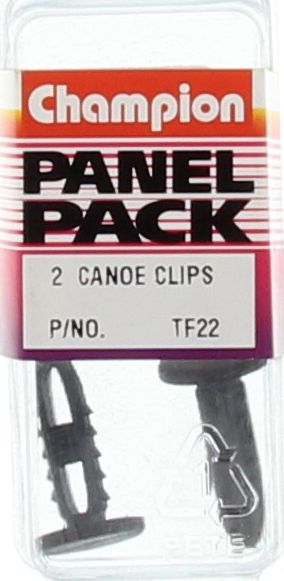 Champion Canoe Clip Black 26.5mm Lens 7.5-7.6mm Hole 11mm Head 2Pk TF22