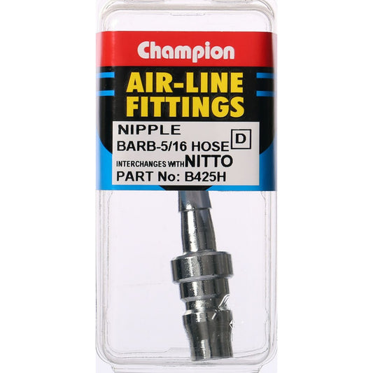 Champion Steel Nipple Hose Barb 5/16"" B425H