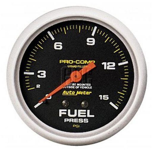 Autometer Pro-Comp 2-5/8in Fuel Pressure Gauge 0-15 PSI Liquid Filled Mechanical AU5411