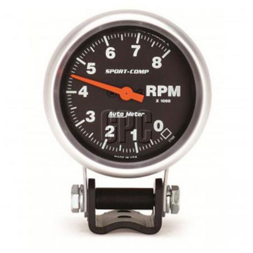 Autometer Sport-Comp 2-5/8in Tacho Gauge 8,000rpm Pedestal Mount AU3708