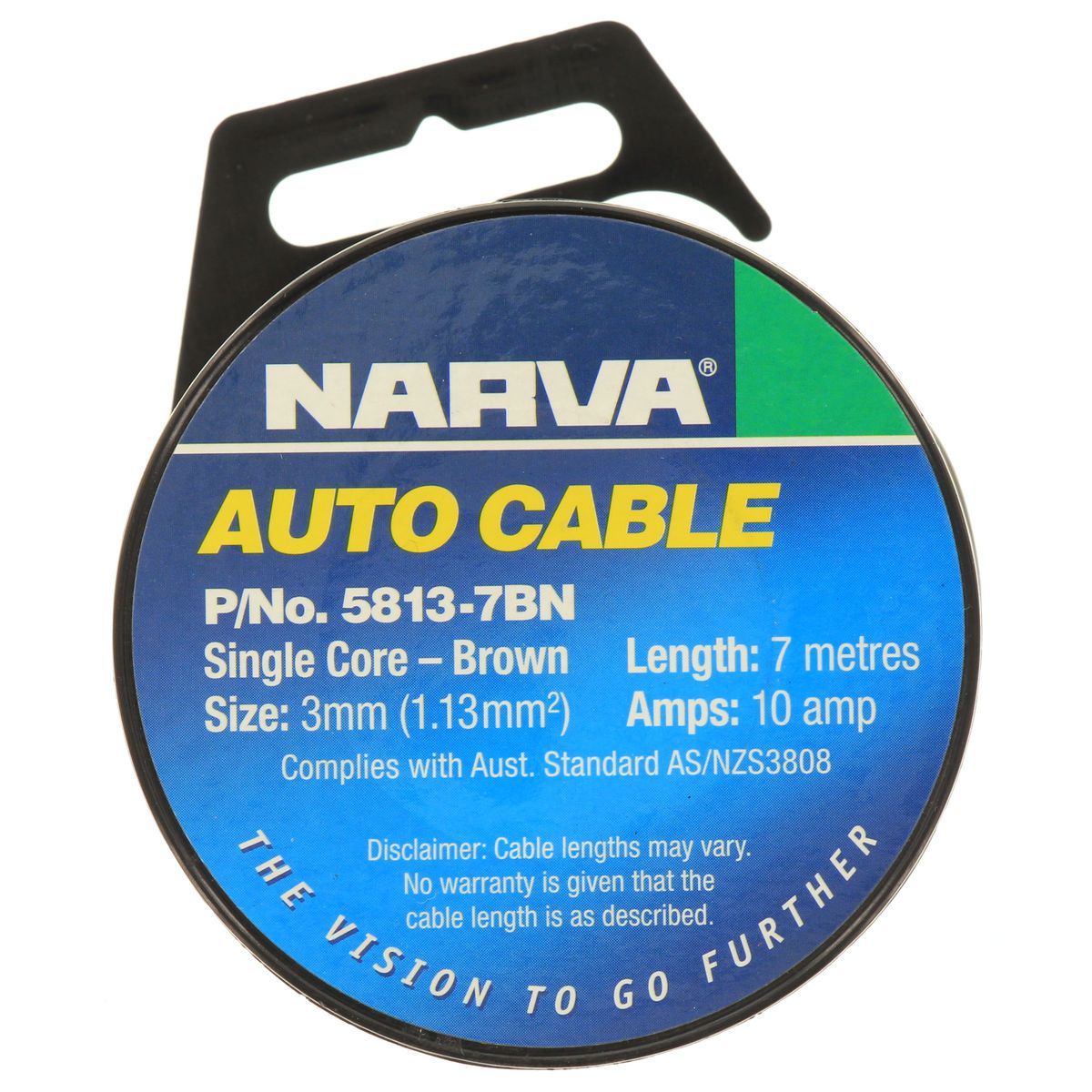 Narva Auto Cable 10A 3mm x 7m Brown 5813-7BN