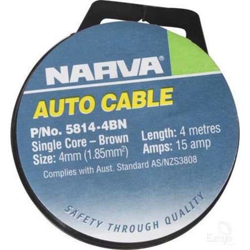 Narva Auto Cable 15A 4mm x 4m Brown 5814-4BN