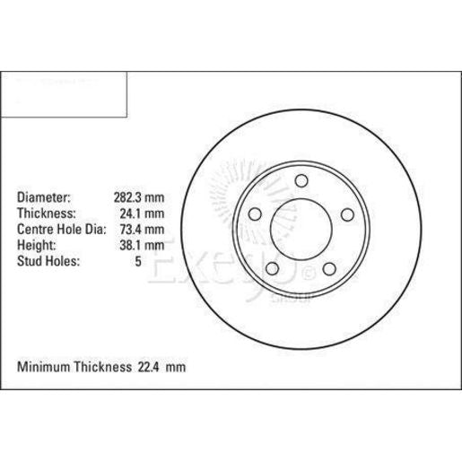 DBA Standard Brake Rotor Single 282mm Front DBA177