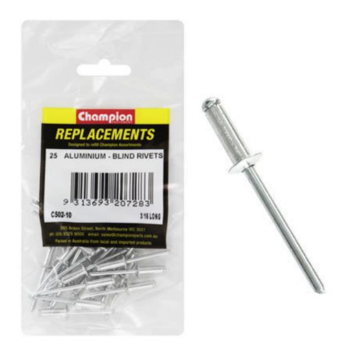 Champion Blind Rivet Aluminium 4.8 x 15mm 25Pk C502-10
